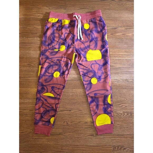 Mcnairy & co Sweatpants Mens SZ XL Orion Pink Cuffed Drawstring Streetwear NWT - Picture 2 of 9